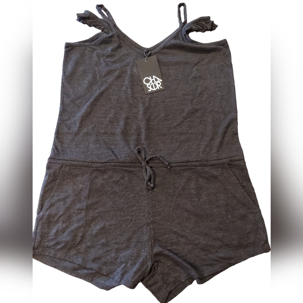 Chaser Womens Short Romper Gray Size M NWT